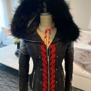 Bogner women ski parka with real fur size 38